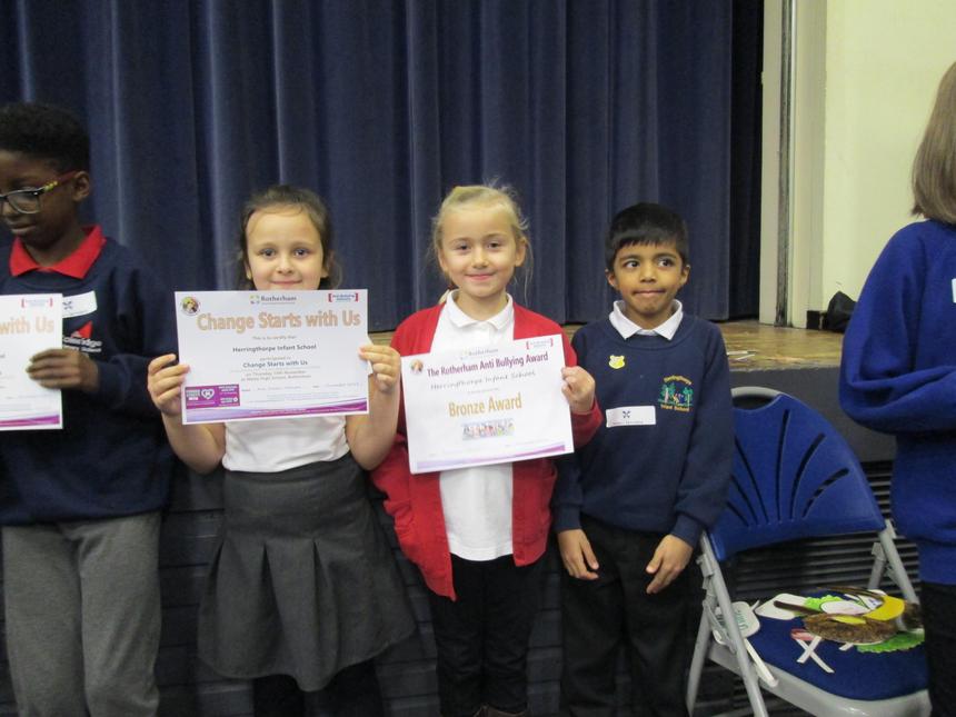 Collecting our award 